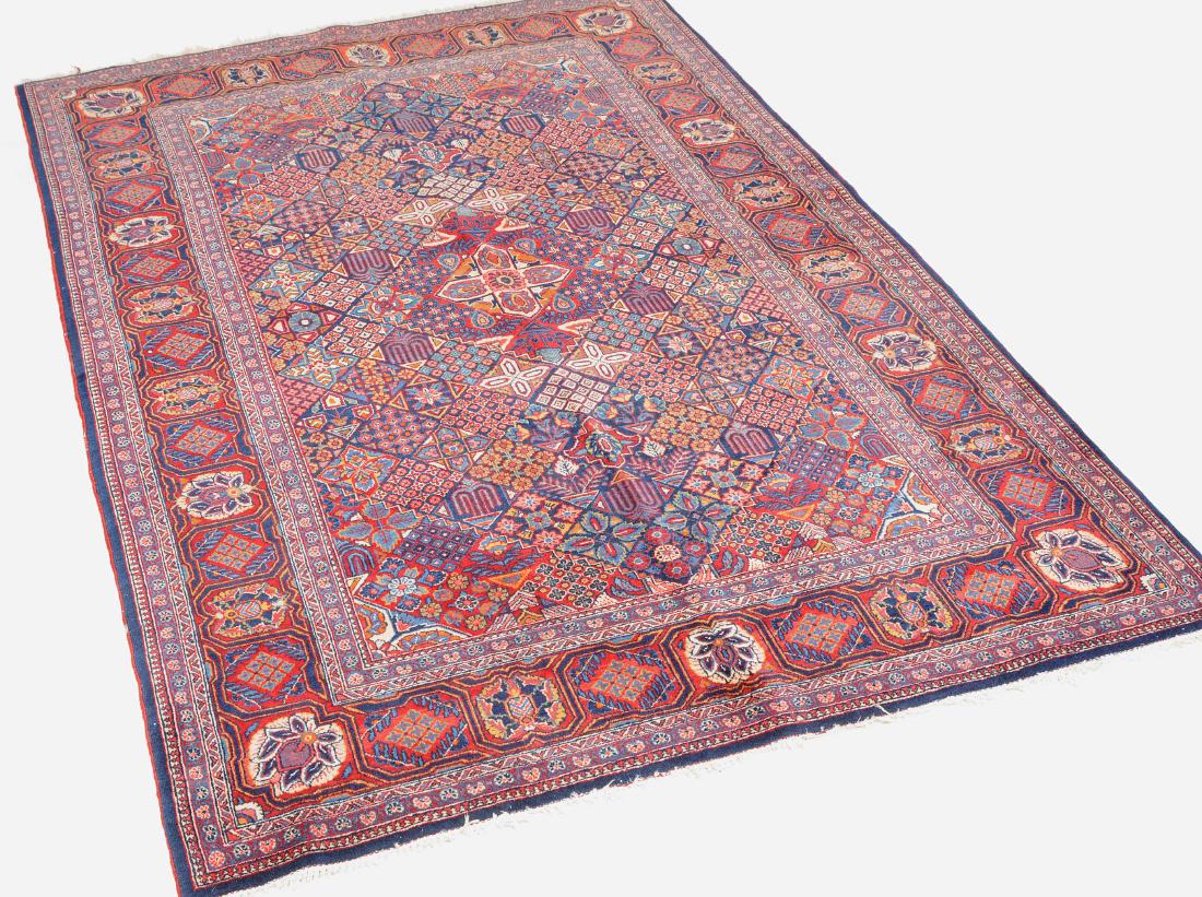 Kashan Z-Persien, um 1930. Das nachtblaue Innenfeld ist (1 of 10)