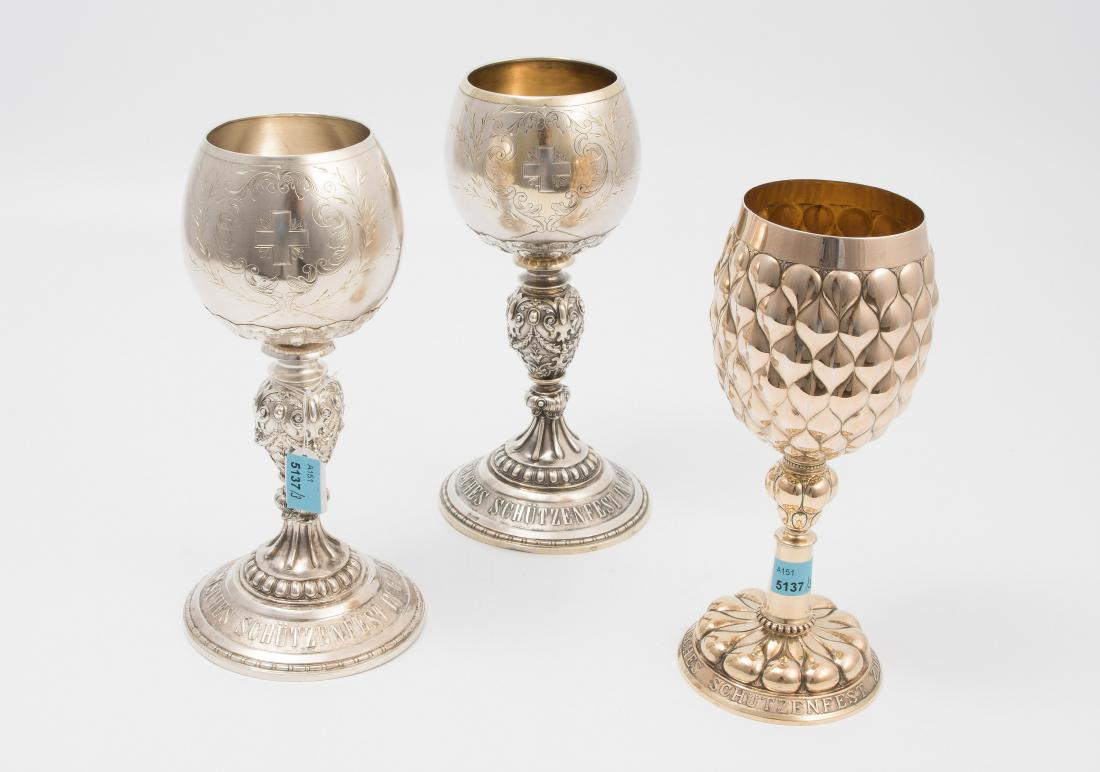 Lot: 3 Schützenpokale 1 Paar: Heilbronn, datiert 1892. (1 of 1)