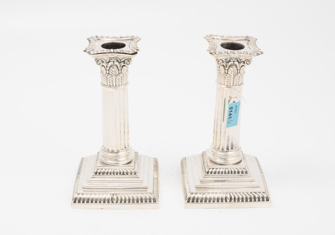 1 Paar Kerzenstöcke Sheffield, 1900. Silber (1 of 1)