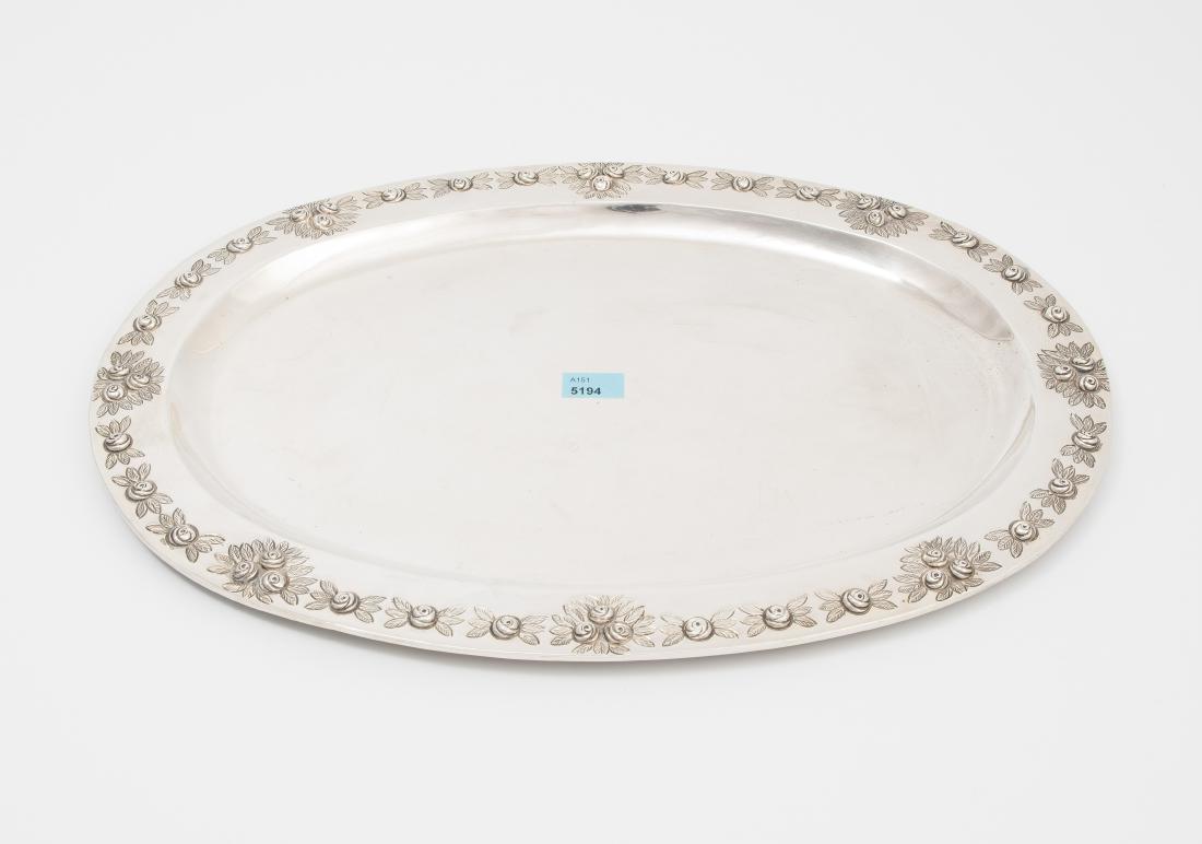 Tablett Mexiko, 20.Jh. Silber. Ovale Form, abgeflachter (1 of 1)