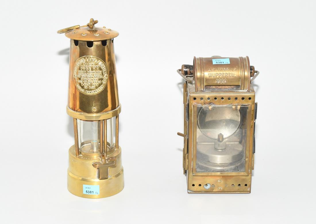 Lot: 2 Laternen (1) Grubenlampe, England, 1.Hälfte (1 of 1)