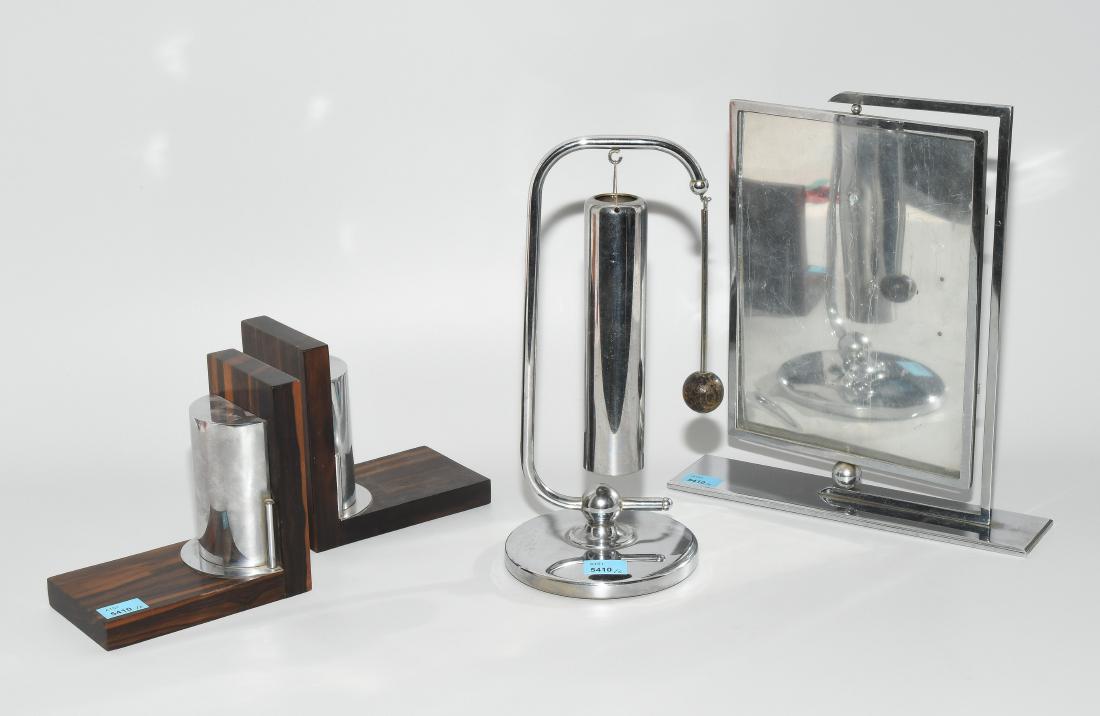 Lot: Schreibtischobjekte Art Déco. Holz/Metall, (1 of 1)