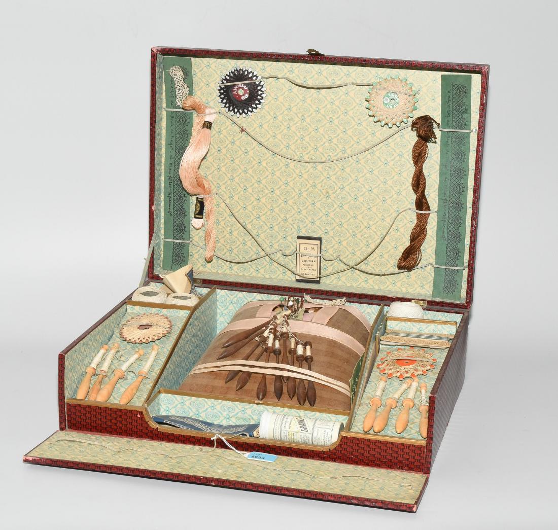 Klöppelset Frankreich, um 1900. Rechteckiger mit (1 of 1)