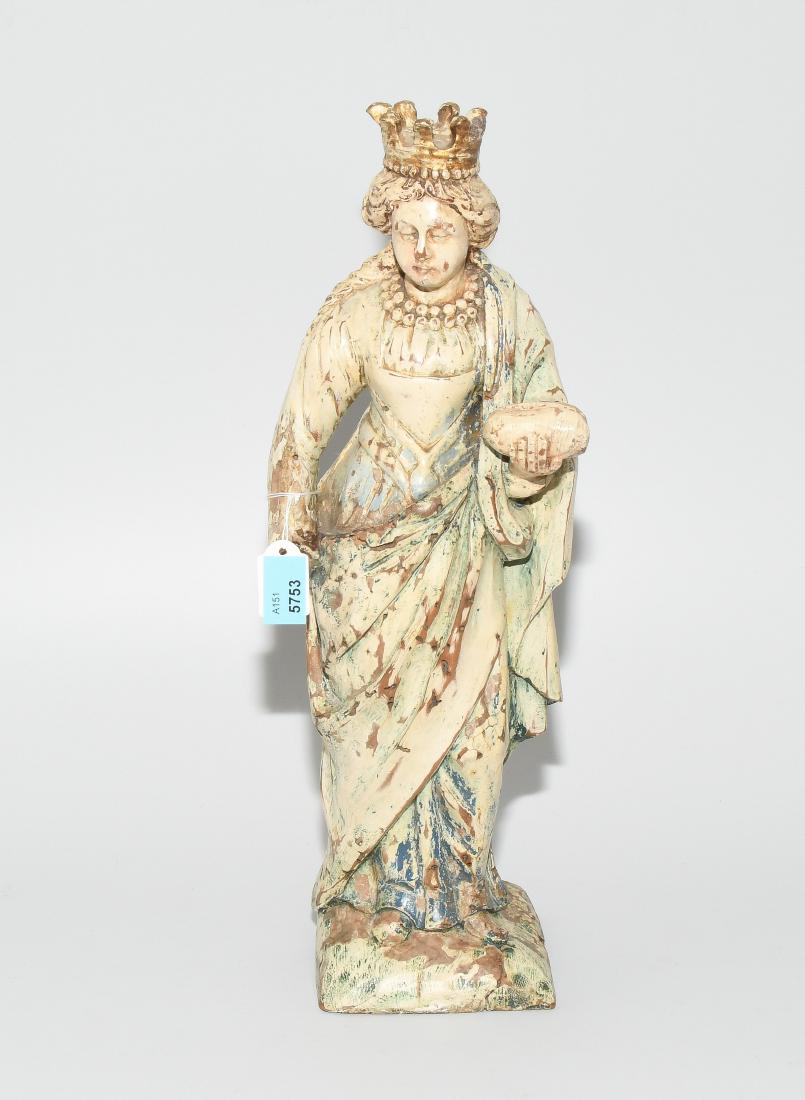Kleine Heiligenfigur Italien, Barock. Holz geschnitzt, (1 of 1)