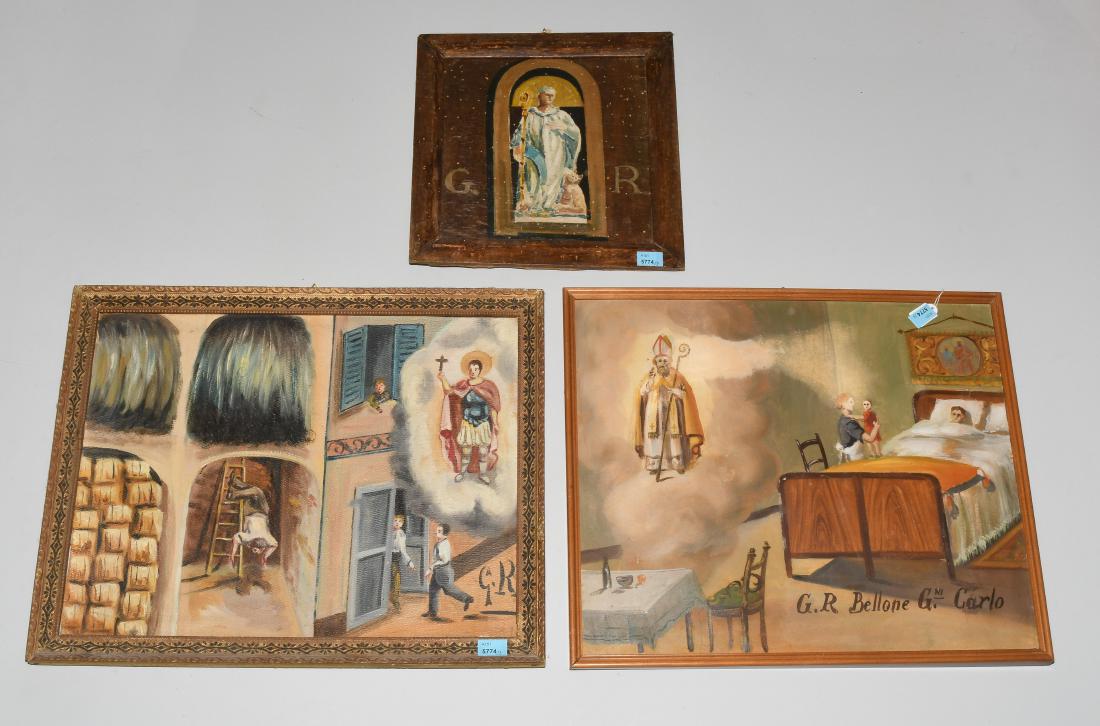 Lot: 3 Votivbilder Piemont, um 1920/30. Öl auf (1 of 1)