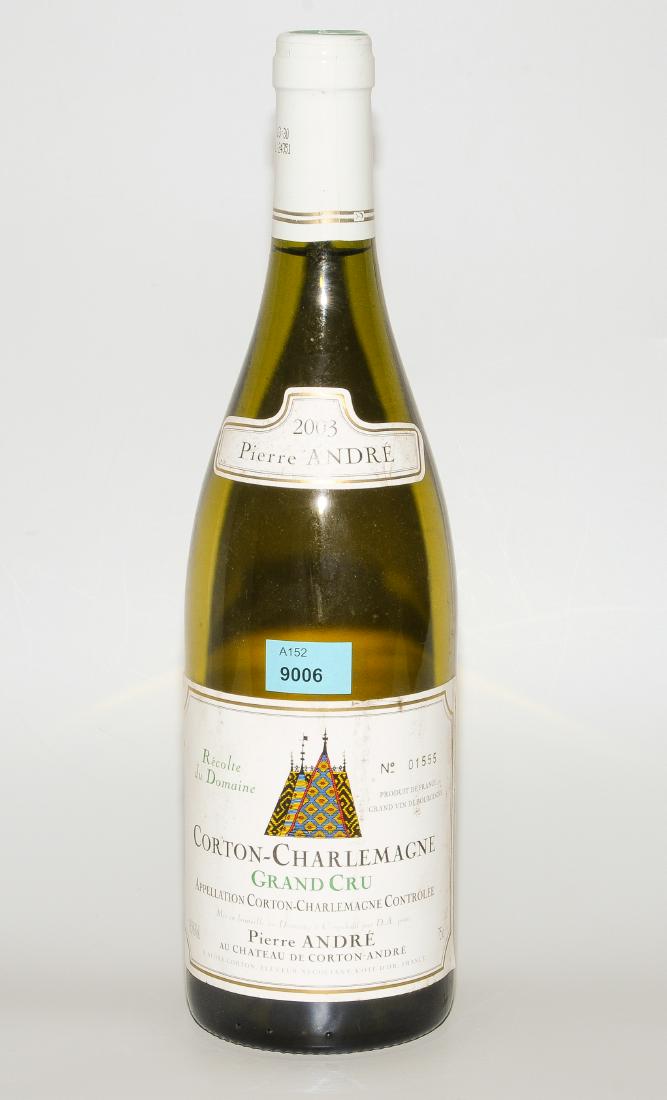 Corton Charlemagne: 2003. Grand Cru. Récolte du Domaine Pierre André. Cote de Beaune. 4 Flaschen.