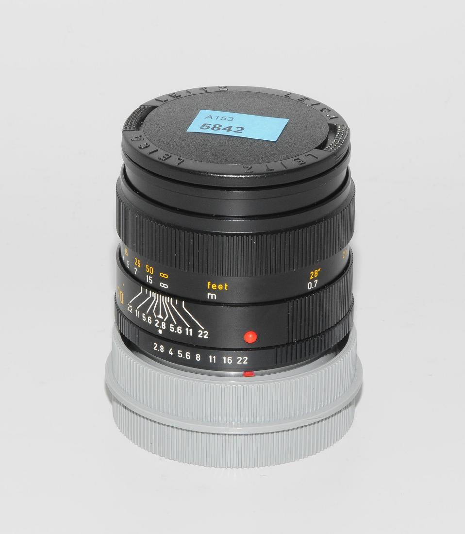 Objektiv "Leica Elmarit-R": Deutschland, 1984. LEITZ, ELMARIT-R 1:2.8/90, Nr.3300487. L 7 cm. - Neuwertiger Zustand. Funktion nicht geprüft.