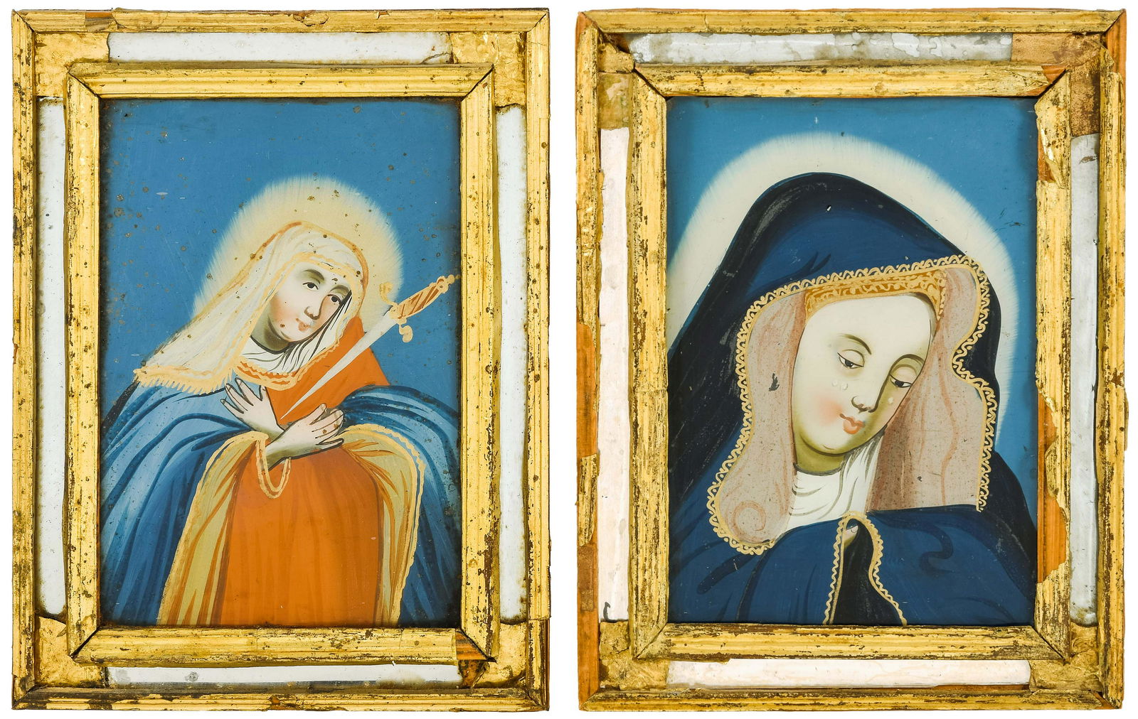 Lot: 2 kleine Hinterglasbilder (1 of 2)