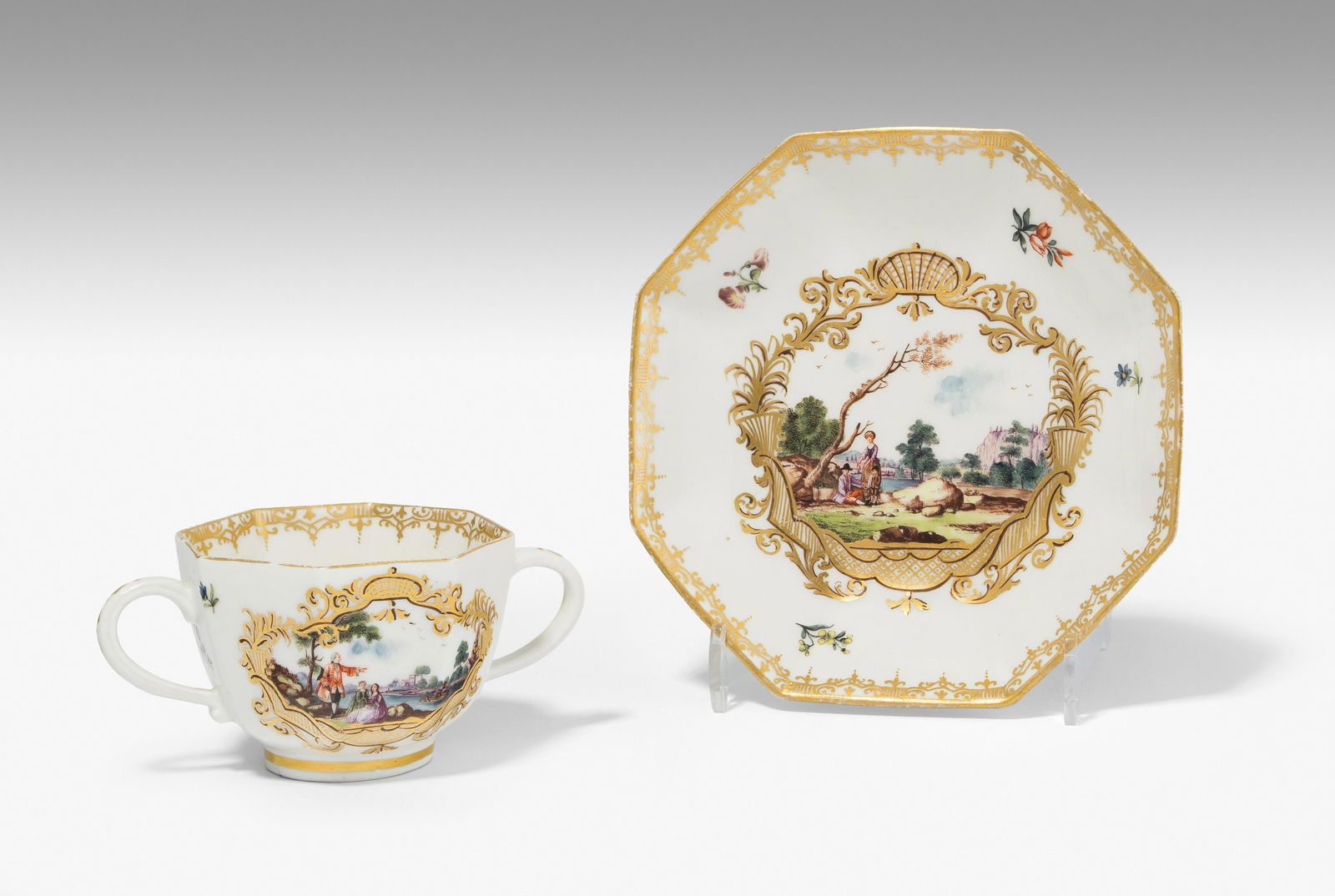 Meissen, Doppelhenkeltasse mit Untertasse (1 of 7)