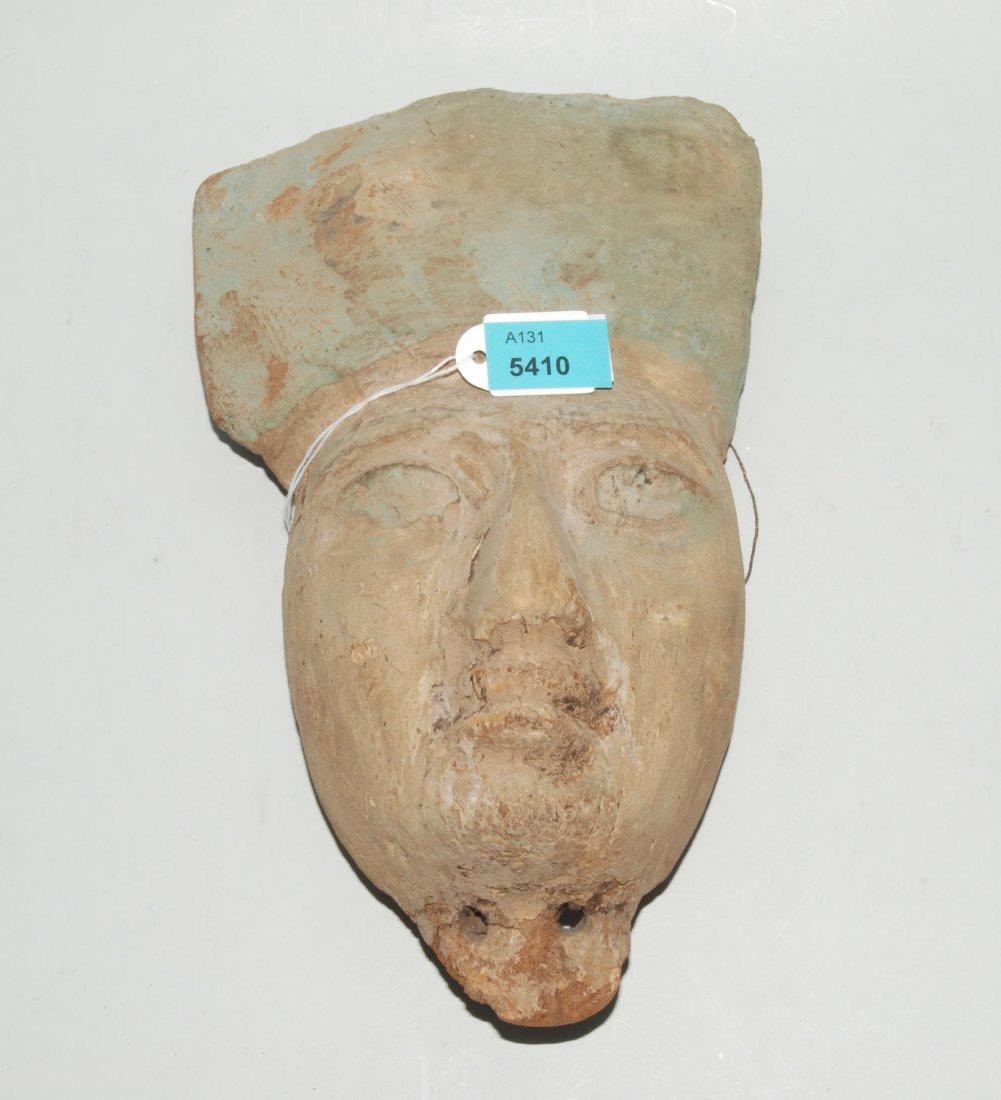 Mumienmaske Ã„gypten, SpÃ¤tzeit. Holz mit Resten von (1 of 1)