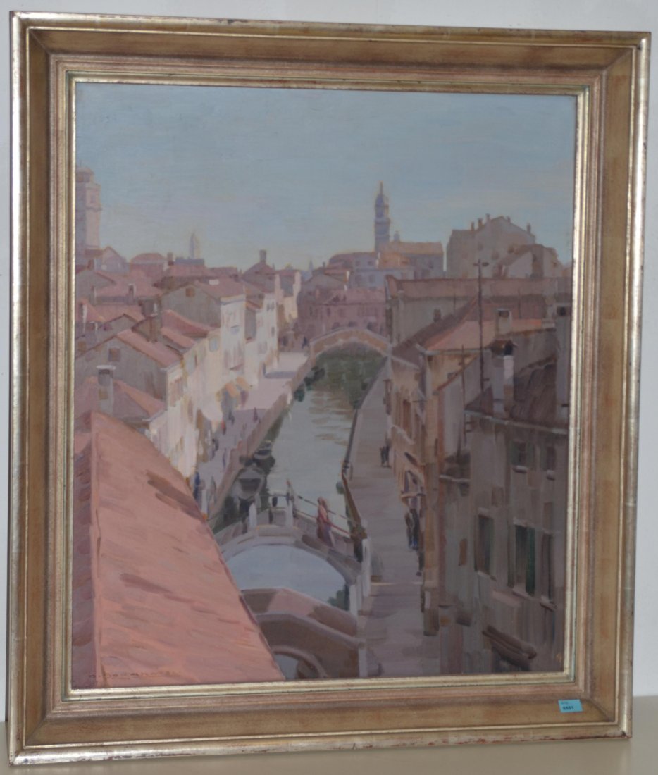 *Sogaro, Oscar (1888 Venedig 1967) San Fosca Venezia.: *Sogaro, Oscar (1888 Venedig 1967) San Fosca Venezia. 1943. Ã–l auf Leinwand. Unten links signiert und datiert. 65x55,5 cm.