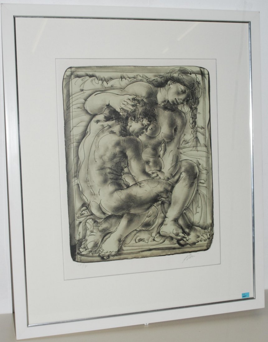Erni, Hans (Luzern 1909) "Paar". 1981.: Erni, Hans (Luzern 1909) "Paar". 1981. Farblithographie. 35/90. Unten rechts signiert. Lichtmass 59x45,5 cm. Gerahmt.