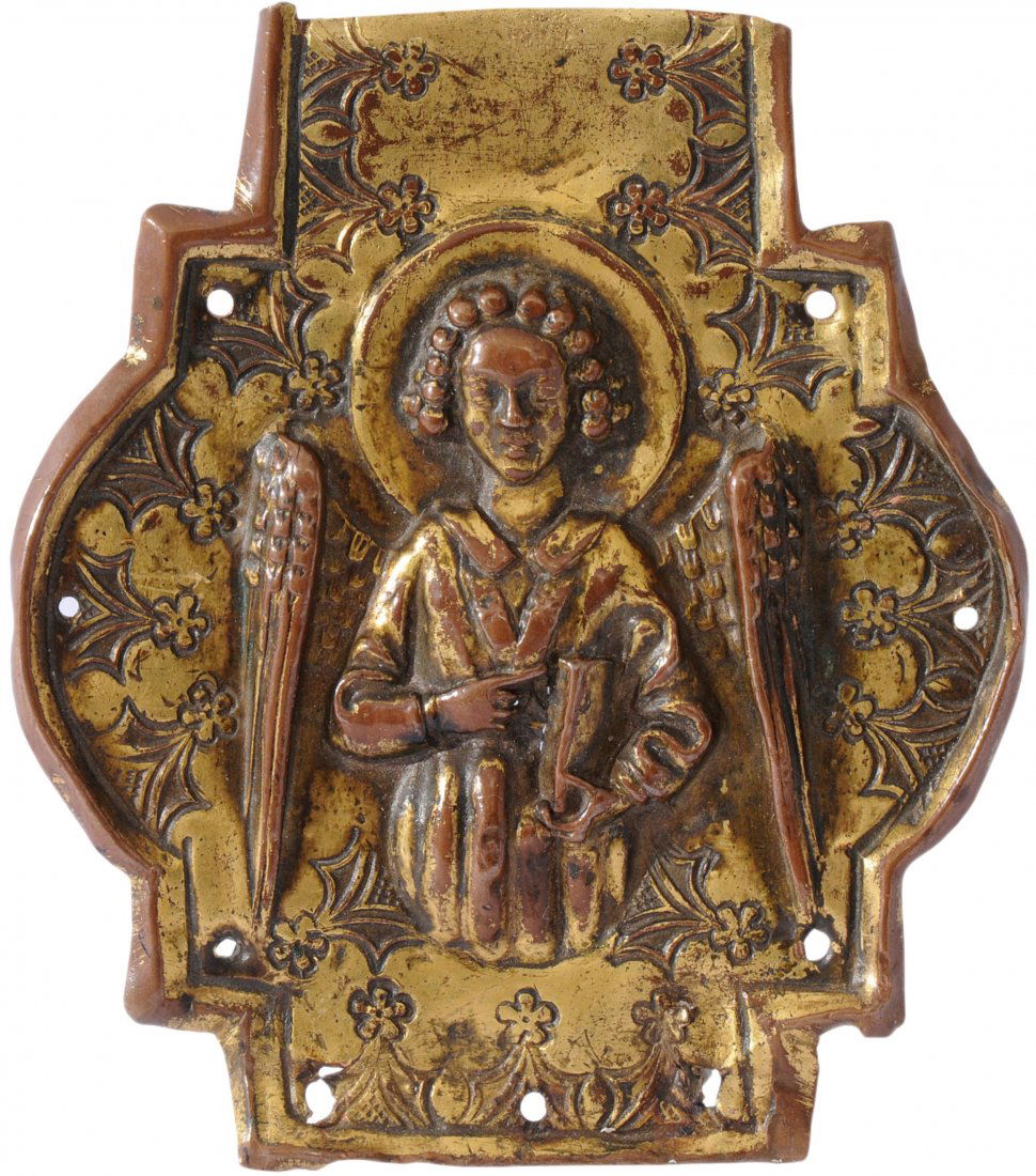 Plakette eines Vortragekreuzes Italien, wohl gotisch. (1 of 1)