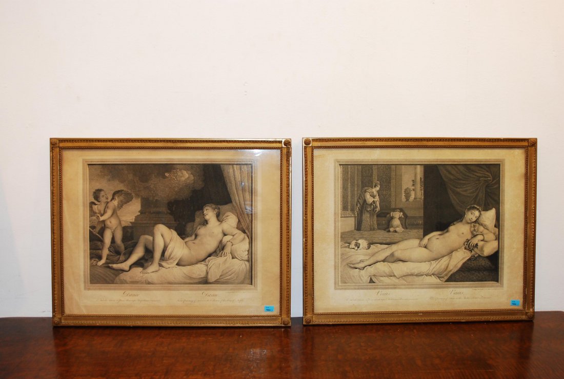 Lot: 3 Alte Grafiken Frauenakte, Danae und Venus: Lot: 3 Alte Grafiken Frauenakte, Danae und Venus darstellend. Gerahmt. 63x50/70,5x60 cm.