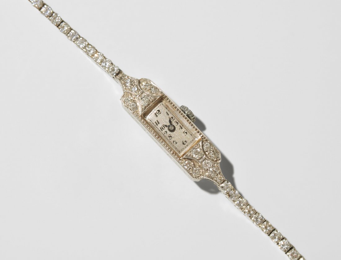 *Diamant-Damenarmbanduhr Um 1920. 950 Platin/750 (1 of 1)