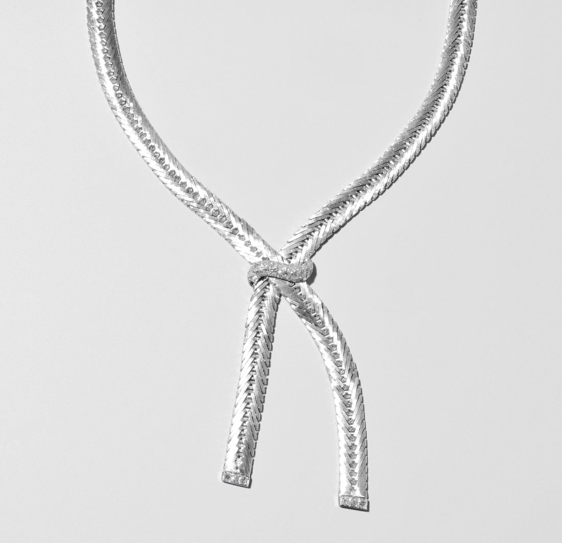Diamant-Collier 750 Weissgold. Elegantes Collier in (1 of 1)