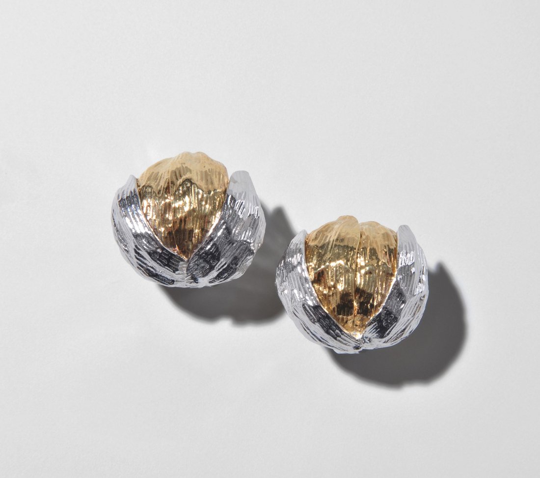 Meister Ohrclips 750 Gelb- und Weissgold. Stilisierte (1 of 1)