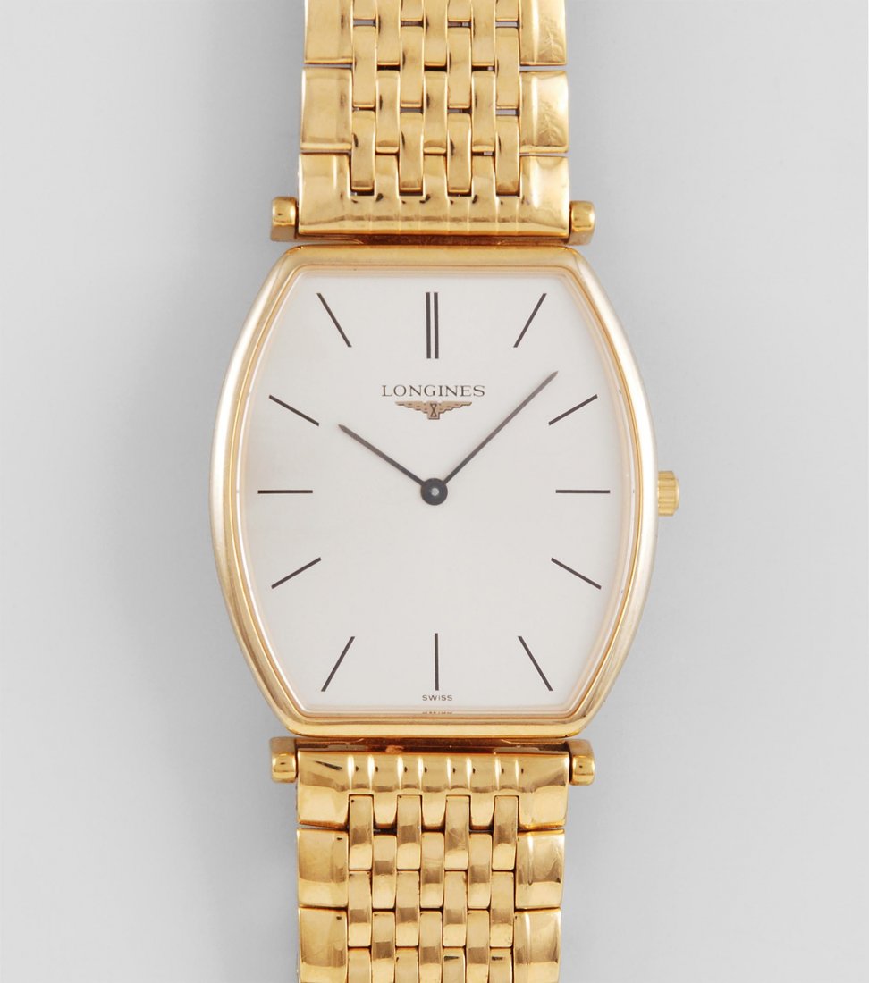 Longines Tonneauförmige Damenarmbanduhr in vergoldetem (1 of 1)