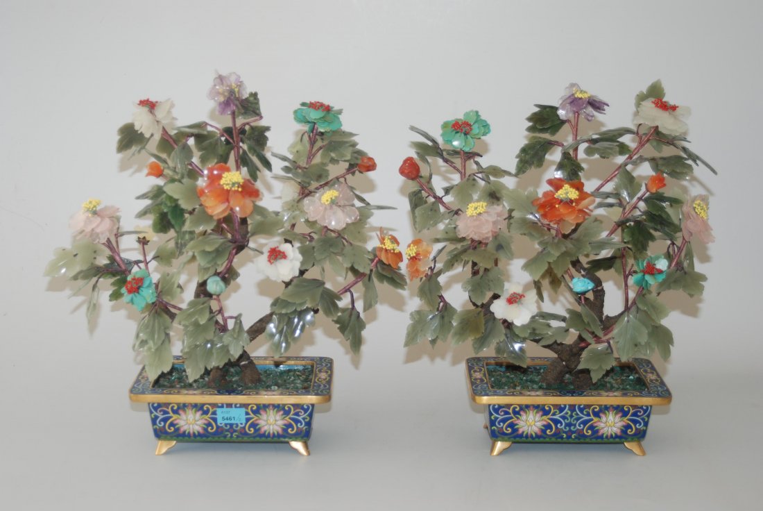 1 Paar Zierbäume China, 20.Jh. Zwei Zierbäume mit (1 of 1)