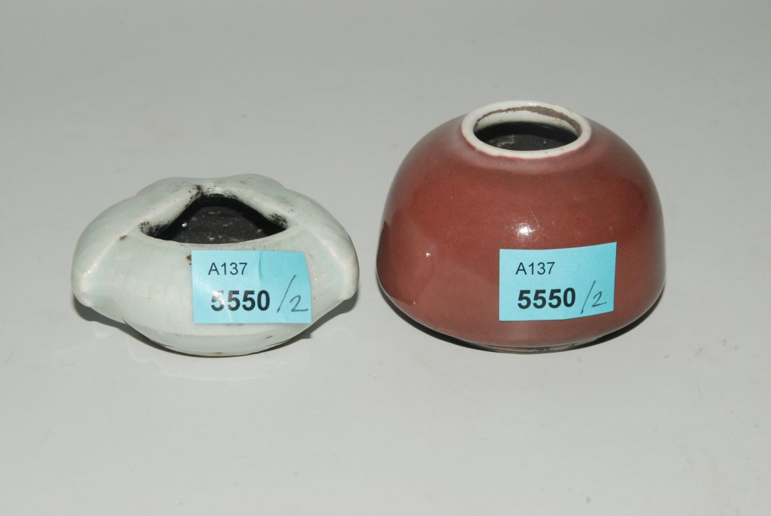 Lot: 2 Pinselwäscher China, um 1900. Porzellan. Topf- (1 of 6)