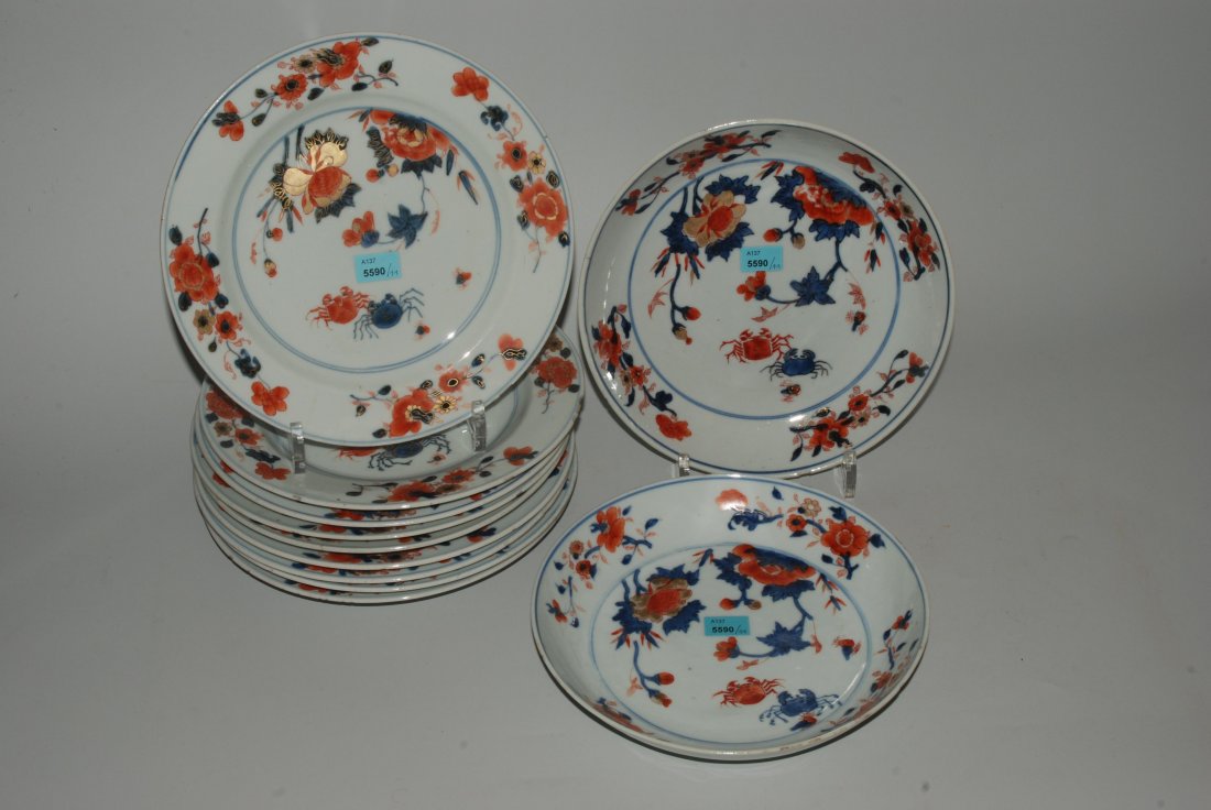 Lot: 11 Teller China, um 1900. Porzellan. Rundform, (1 of 1)