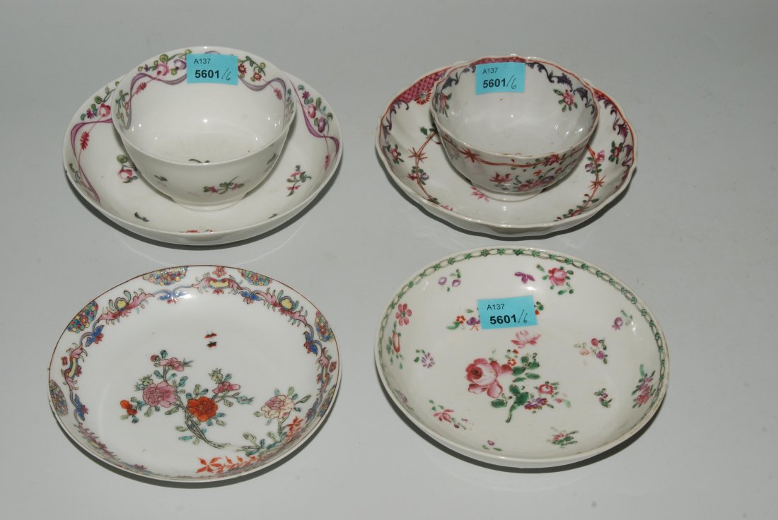 Lot: 2 Koppchen, 4 Untertassen China. Porzellan. (1 of 1)