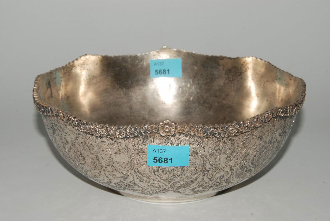 Schale Persisch, 20.Jh. Versilbert. Wandung mit (1 of 1)