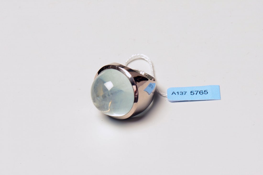 Aquamarin-Ring 750 Weissgold. Mantelring mit 1 (1 of 1)