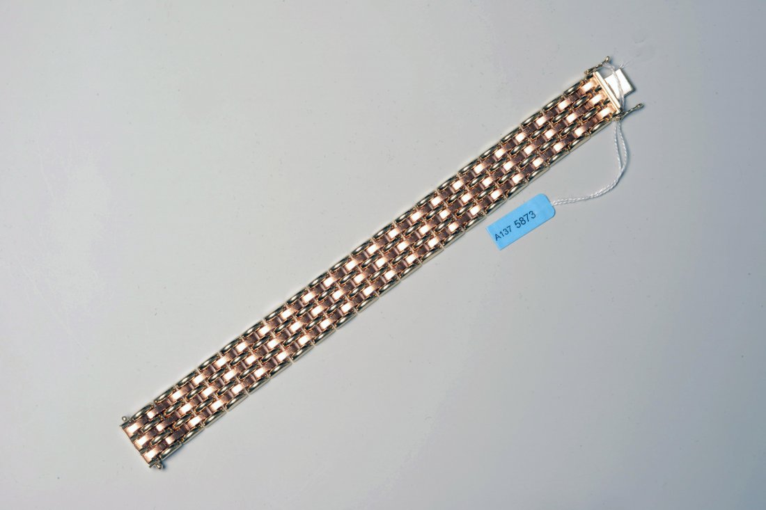 Bicolor-Armband 585 Gelb- und Rotgold. Glieder-Armband (1 of 1)