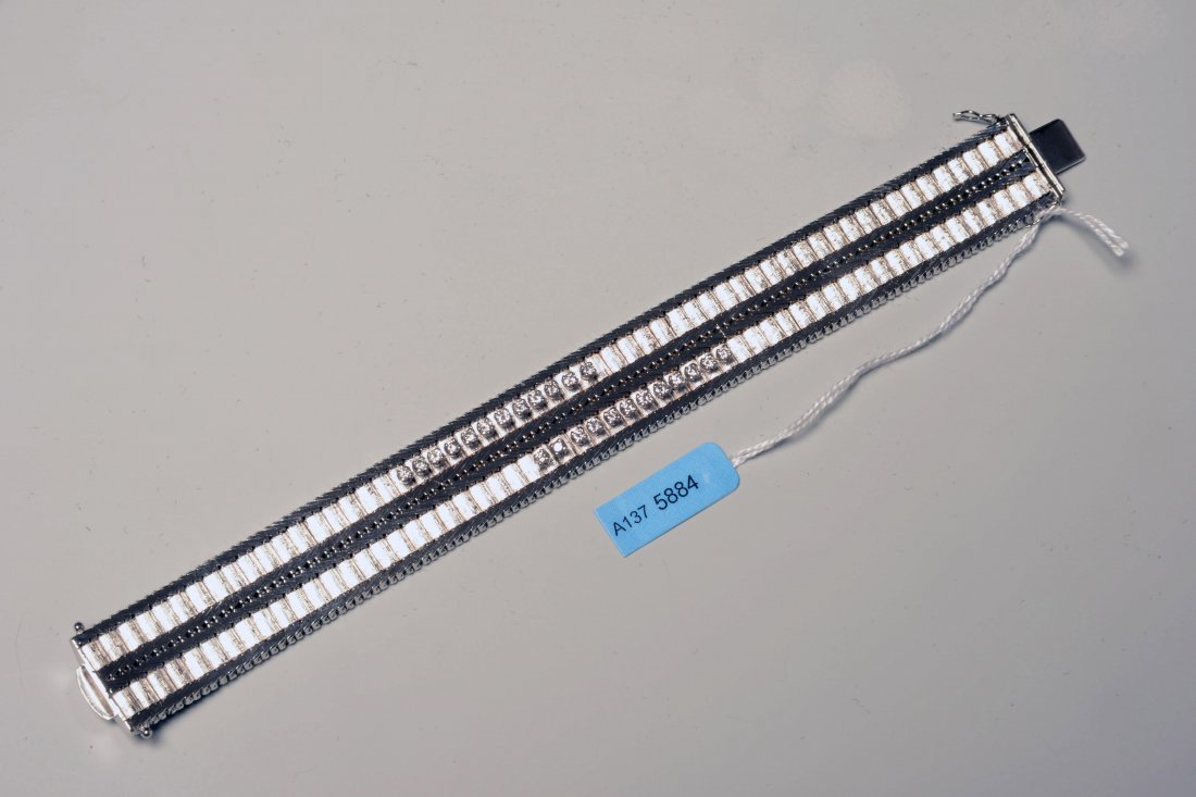 Brillant-Bracelet 750 Weissgold. Armband matt und (1 of 1)