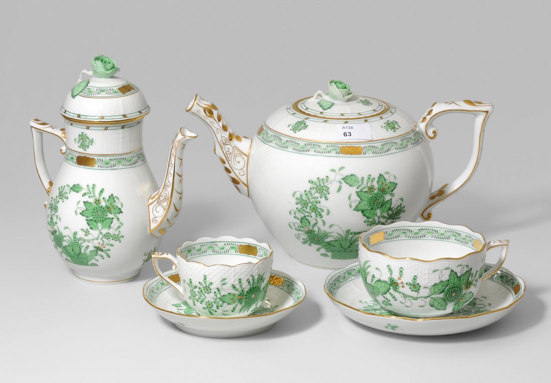 Tee- und Mokkaservice, Herend, nach 1945 Porzellan, (1 of 1)