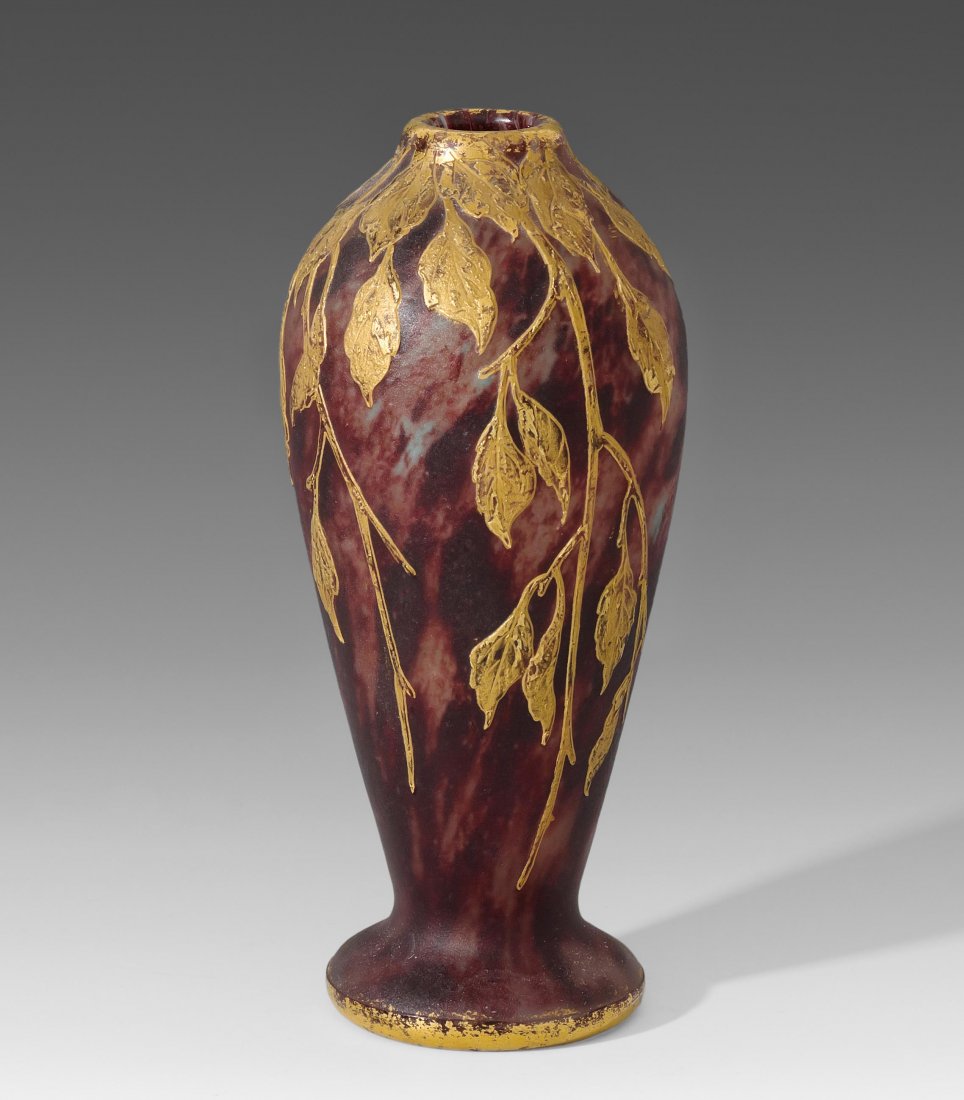 Vase, Daum Frères, Nancy, um 1900 Farbloses opakes Glas (1 of 1)