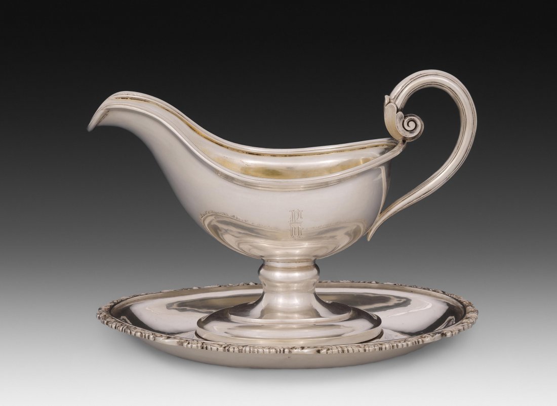 St. Petersburger Saucière auf Présentoir 1889. Silber, (1 of 1)