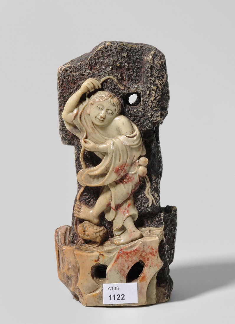 Figur des Liuhai China, 20.Jh. Speckstein, beschnitzt. (1 of 1)