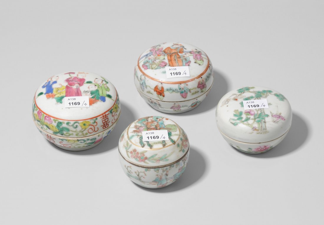 Lot: 4 Deckeldosen China, Ende 19.– Anfang 20.Jh. (1 of 1)