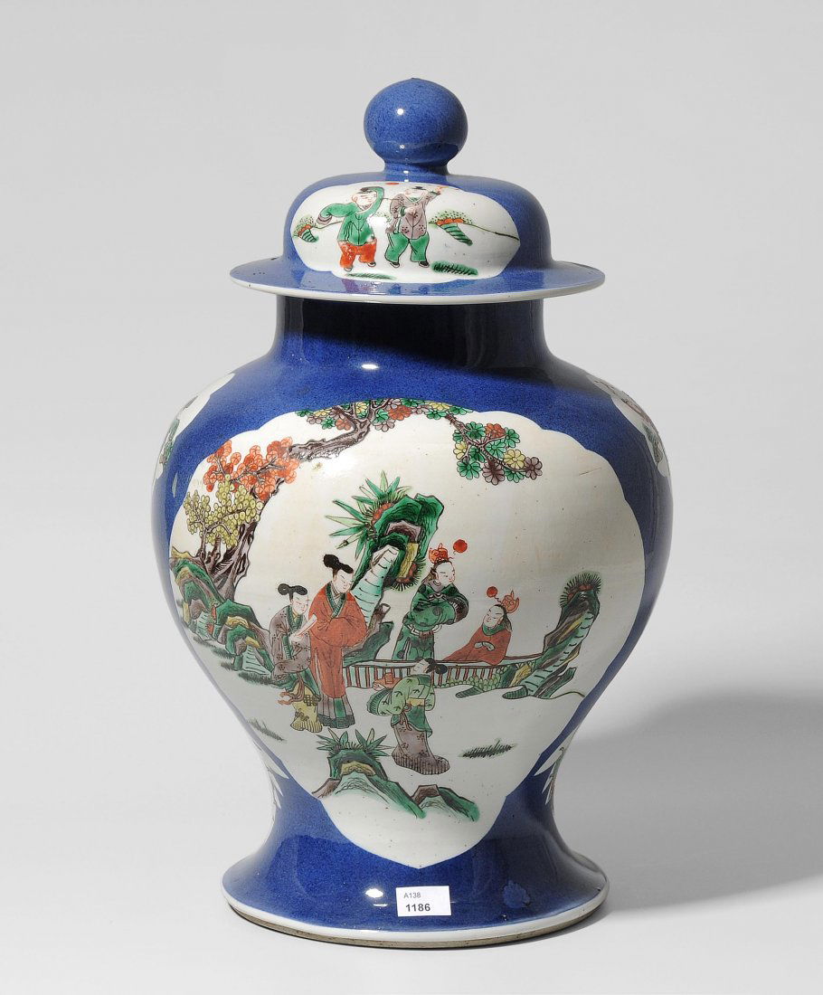 Deckelvase China. Porzellan. Unterglasurblaue (1 of 10)