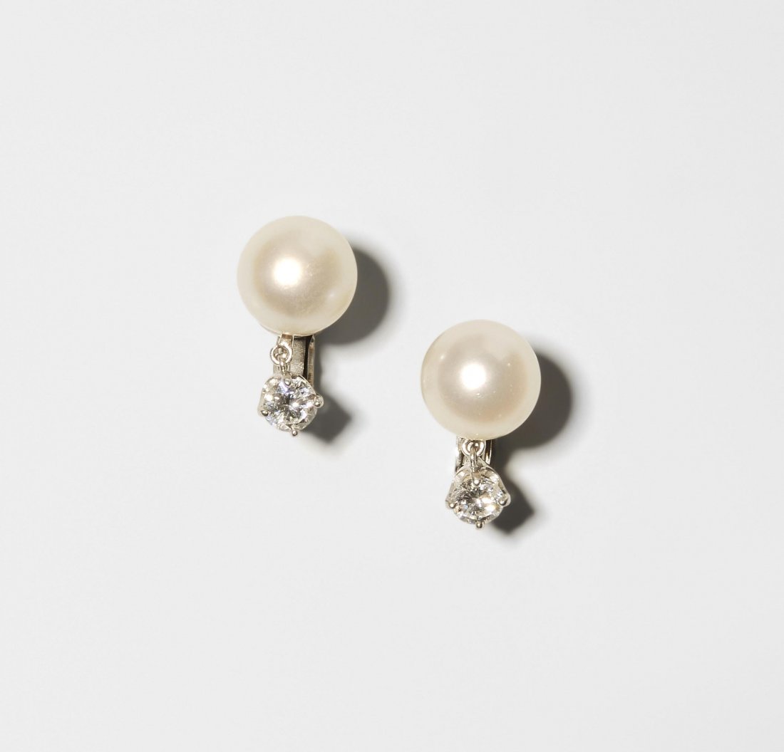 Kulturperlen-Brillant-Ohrclips 585 Weissgold/950 (1 of 1)