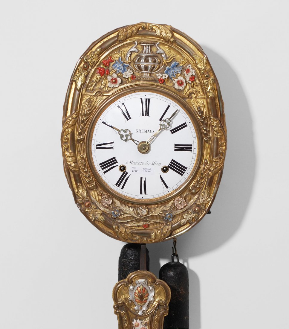 Comtoise Uhr  Frankreich, um 1870. Eisengehäuse mit (1 of 1)