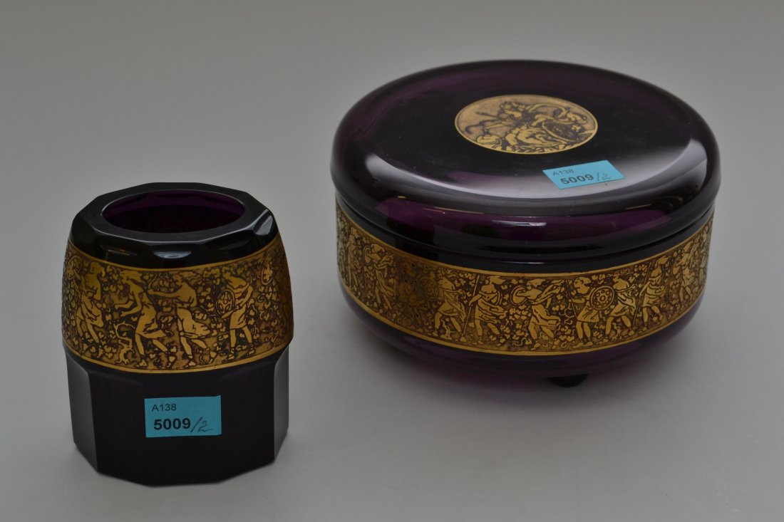 Kleine Vase und Deckeldose, Moser Karlsbad, um 1925 (1 of 1)