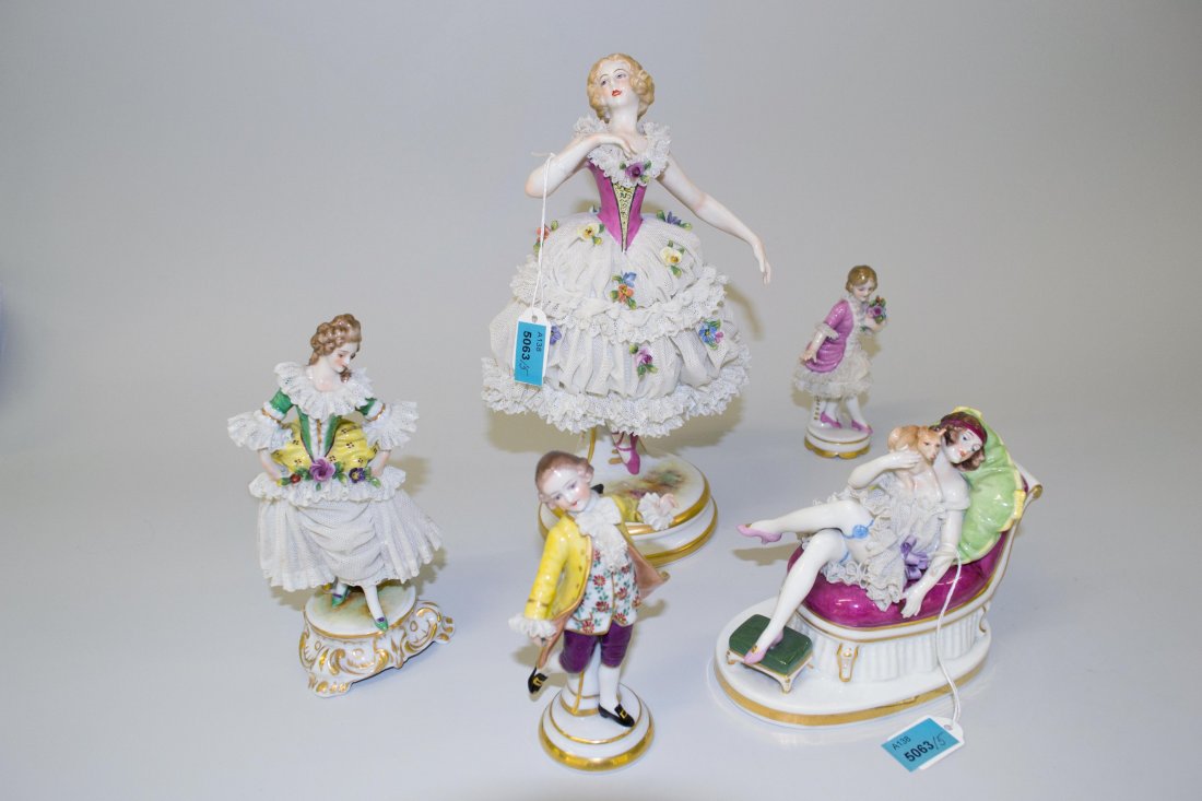 Lot: 5 Figuren, Volkstedt-Rudolstadt, Anfang 20.Jh. (1 of 1)