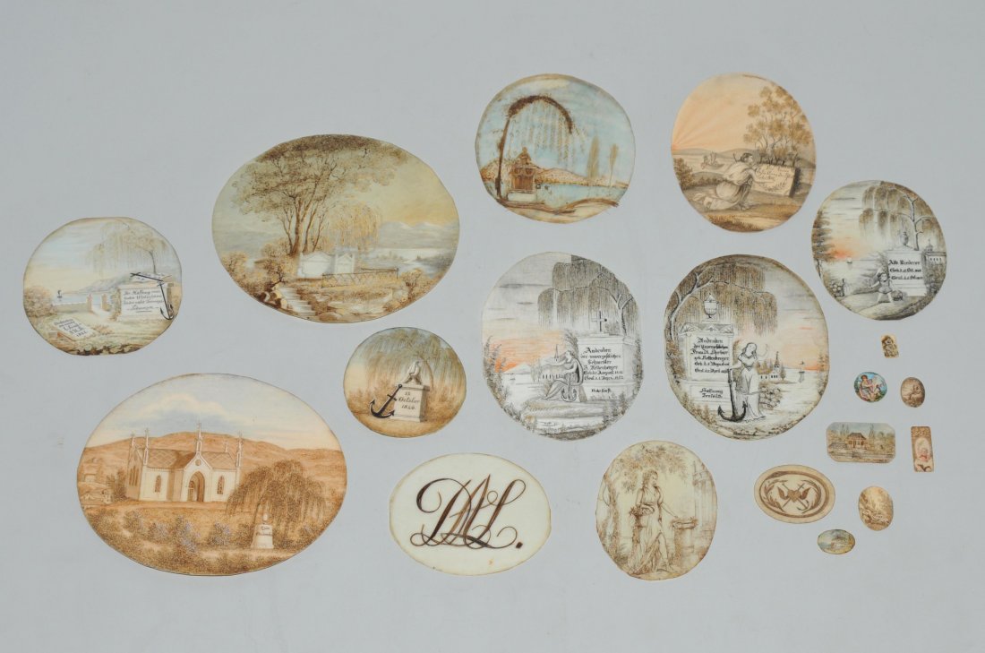 Lot: Andenkenbildchen Malerei auf Elfenbein, tlw. mit (1 of 1)