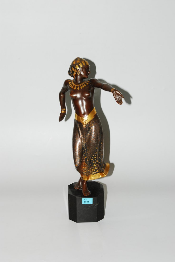 Figur 1920er Jahre. Bronze tlw. vergoldet. (1 of 1)