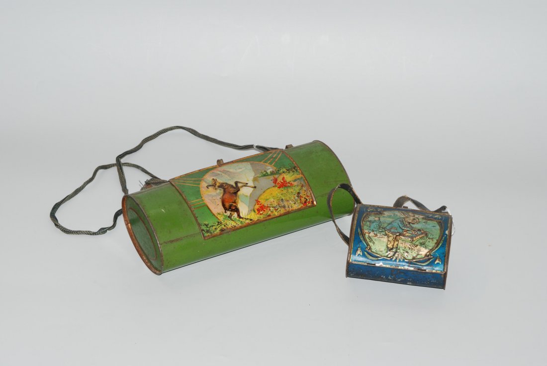 Lot: 2 kleine Botanisierbüchsen Um 1900. Blech, farbig (1 of 1)