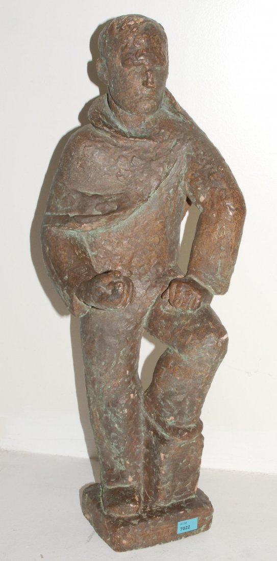 Püntener, Eugen (Luzern 1904–1952 Altdorf) Stehender: Püntener, Eugen (Luzern 1904–1952 Altdorf) Stehender Jüngling Faust machend. 1940. Gips. Auf dem Gipssockel signiert und datiert. Höhe 55 cm.