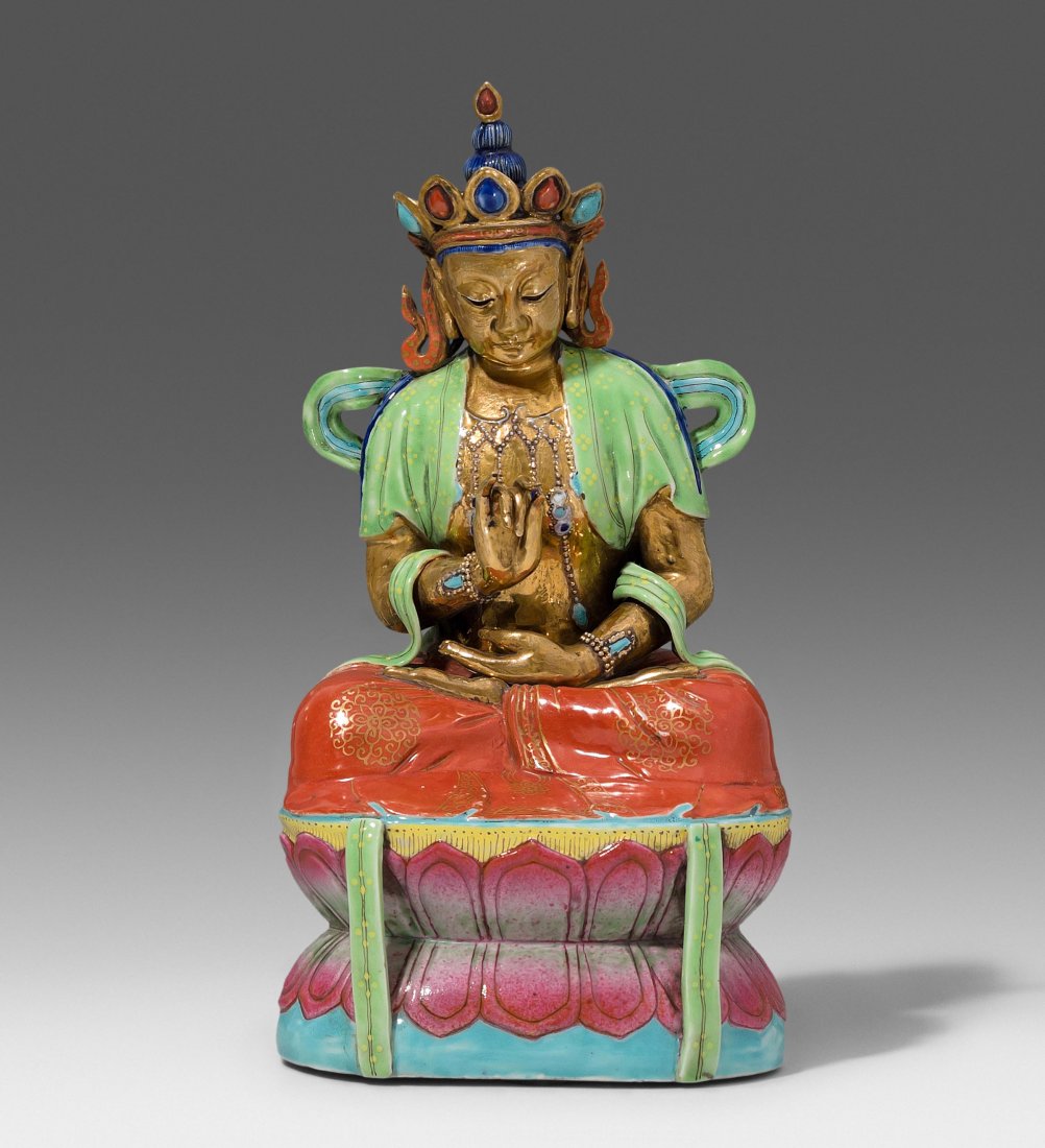 Amitayus China, 20.Jh. Porzellan. Famille rose mit (1 of 8)