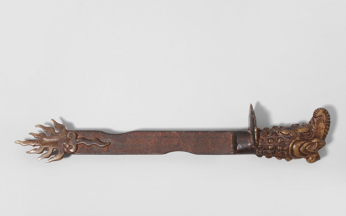 Ritualdolch Wohl Nepal. Gelbguss und Eisen. Griff in (1 of 1)