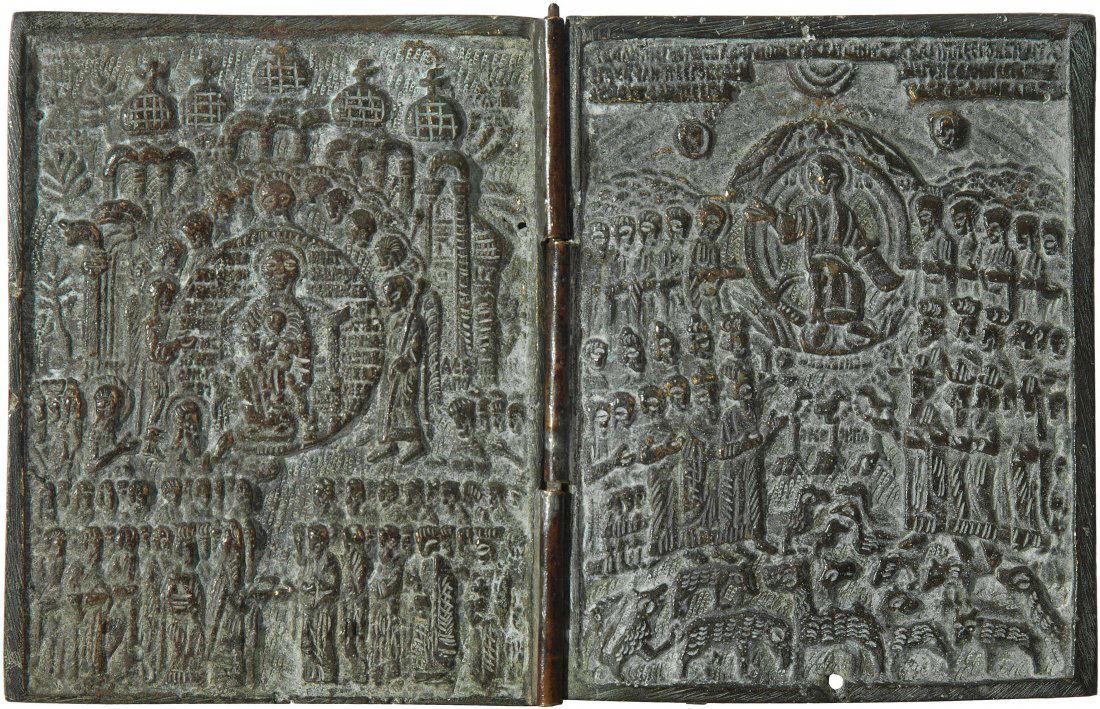 Reiseikone Wohl 16./17.Jh. Bronze. Diptychon. (1 of 1)