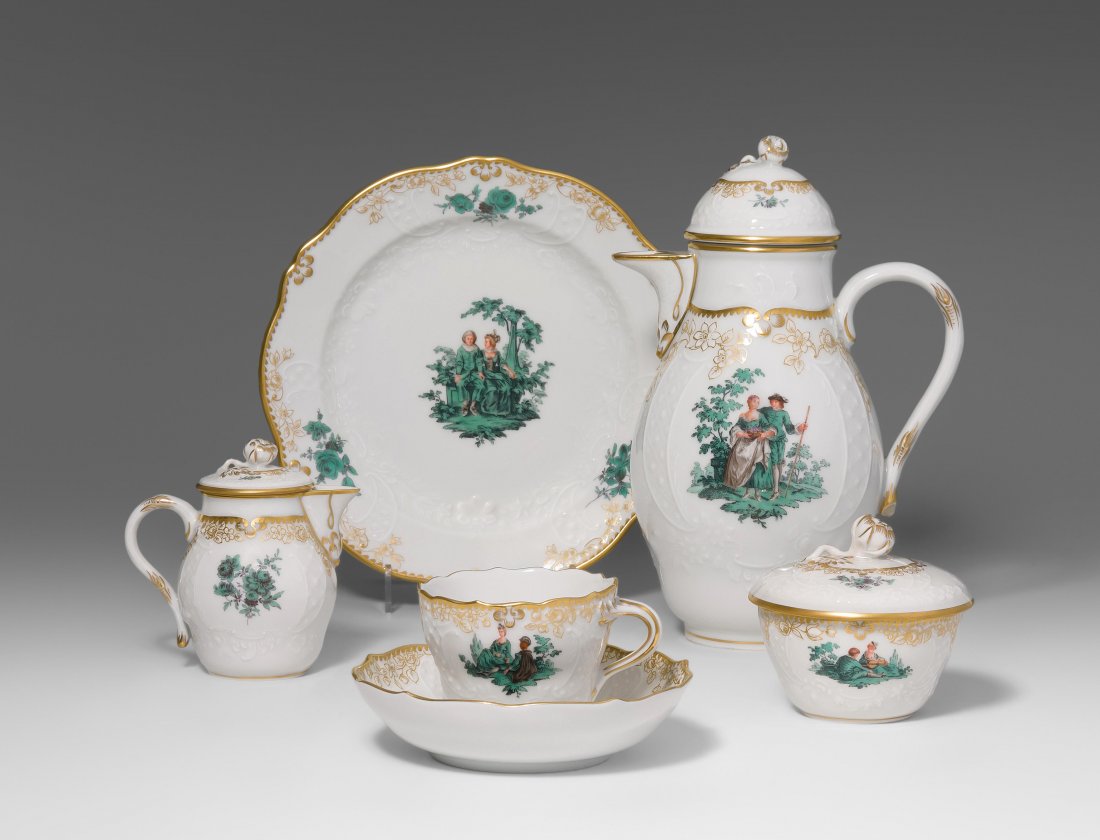 Mokkaservice, Meissen 20.Jh. Porzellan, (1 of 1)