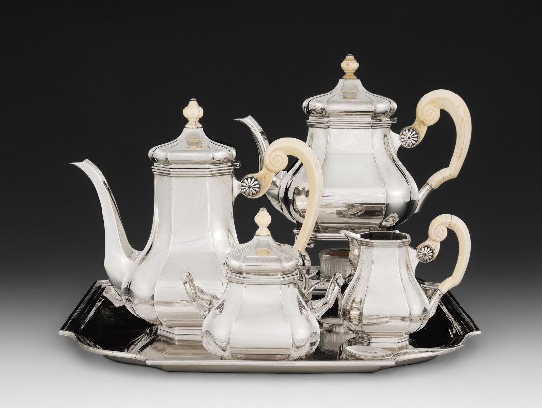 Tee-/Kaffeeservice Den Haag, 2. Hälfte 20.Jh. Silber, (1 of 1)