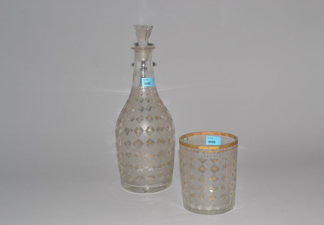 Karaffe mit Becher, Böhmen Anfang 19.Jh. Farbloses (1 of 1)